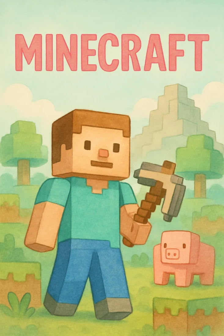 Minecraft Planner student cover with blocky game characters and colorful pixel-art details